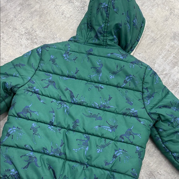 OshKosh B'gosh Green and Blue Dinosaur Kids Puffer Jacket - Picture 4 of 5
